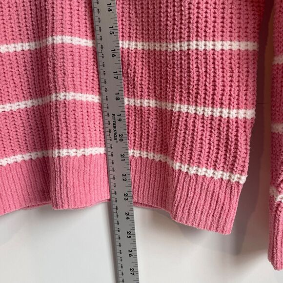J.Crew Striped Crewneck Sweater Pink White Knit Pullover Top‎ Womens Size S - Picture 6 of 6